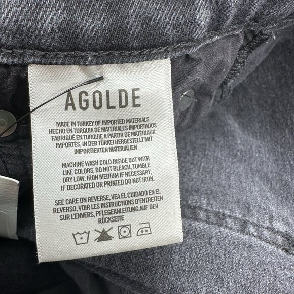 AGOLDE Women Black Pepper Hi-Rise Straight Crop Designer Luxury Jean W32/L26 - Picture 6 of 12